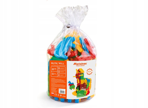 Klocki konstrukcyjne Wafle Młyn 50 elementów Marioinex 900963 2l+ Klocki konstrukcyjne Wafle Młyn 50 elementów Marioinex 900963 2l+