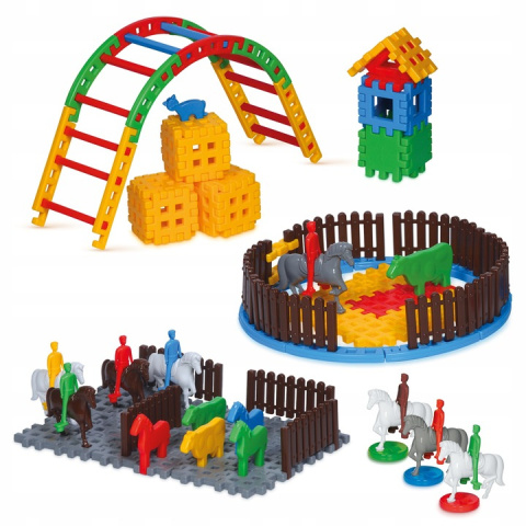 Klocki konstrukcyjne Wafle Rodeo 132 elementy Marioinex 903391 2l+