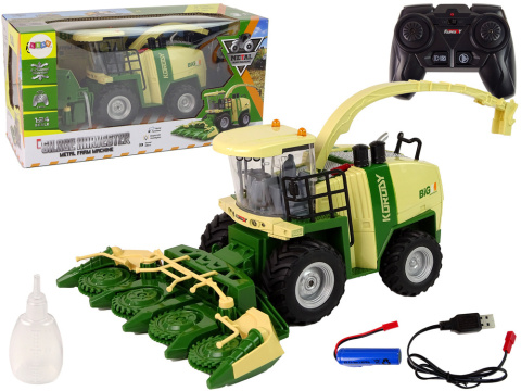 Kombajn Zdalnie Sterowany Dym Światła Dźwięk 1:24 Lean Toys 13342 3l+