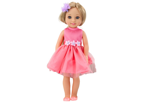 Lalka Różowa Sukienka Spinka Szczotka Lean Toys 38cm 18172 3l+ Lalka Różowa Sukienka Spinka Szczotka Lean Toys 38cm 18172 3l+