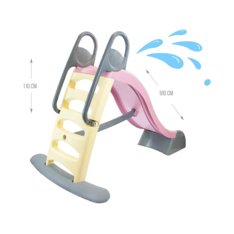 Zjeżdżalnia Mochtoys z natryskiem 180cm pastelowa różowa 12800 2l+ Zjeżdżalnia Mochtoys z natryskiem 180cm pastelowa różowa 12800 2l+