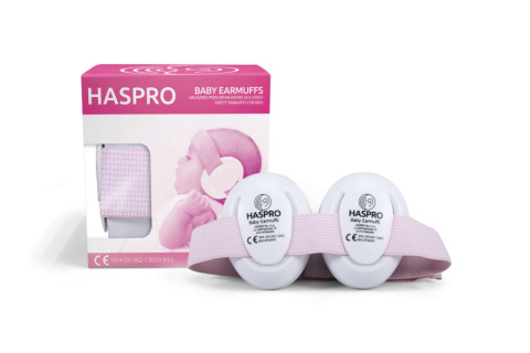 Słuchawki ochronne nauszniki dla dzieci HASPRO Baby Earmuffs pink 1m+