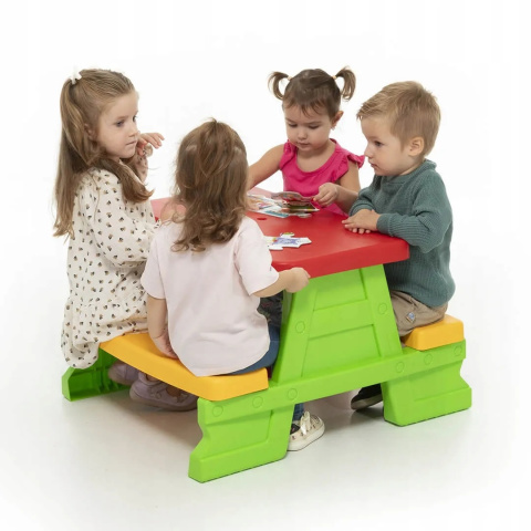Stolik ogrodowy piknikowy dziecięcy z ławkami Dohany 5067 zielony 2l+