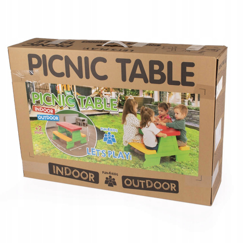 Stolik ogrodowy piknikowy dziecięcy z ławkami Dohany 5067 niebieski 2l+