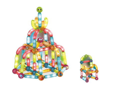 Świecące Klocki Magnetyczne Edukacyjne 102 El. Lean Toys 14657 3l+ Świecące Klocki Magnetyczne Edukacyjne 102 El. Lean Toys 14657 3l+