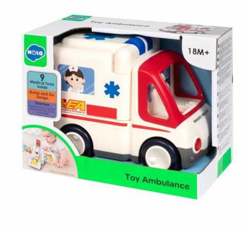Zabawka Hola Ambulans z muzyką i światłami E9997 18m+ Zabawka Hola Ambulans z muzyką i światłami E9997 18m+