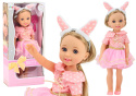 Lalka Różowa Sukienka Opaska Szczotka 38cm Lean Toys 18171 3l+