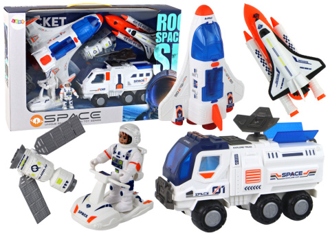Zestaw Misja Kosmiczna Rakieta Pojazdy 7 elementów Lean Toys 16579 3l+