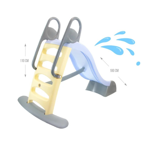 Zjeżdżalnia Mochtoys z natryskiem 180cm pastelowa niebieska 12799 2l+ Zjeżdżalnia Mochtoys z natryskiem 180cm pastelowa niebieska 12799 2l+