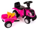 Jeździk traktor + przyczepa i narzędzia Top Kids New Holland róż 12 m+