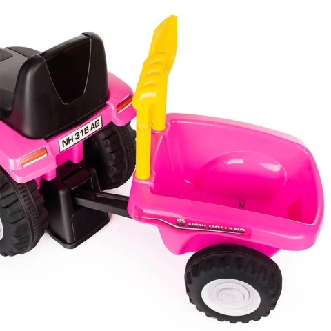 Jeździk traktor + przyczepa i narzędzia Top Kids New Holland róż 12 m+