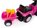 Jeździk traktor + przyczepa i narzędzia Top Kids New Holland róż 12 m+