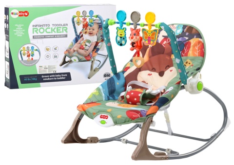 Leżaczek bujaczek 2w1 Wibracja Dźwięk Lean Toys Lisek 17672 0+ Leżaczek bujaczek 2w1 Wibracja Dźwięk Lean Toys Lisek 17672 0+