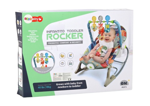 Leżaczek bujaczek 2w1 Wibracja Dźwięk Lean Toys Lisek 17672 0+ Leżaczek bujaczek 2w1 Wibracja Dźwięk Lean Toys Lisek 17672 0+