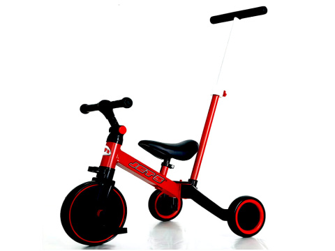 Rowerek trójkołowy 3w1 Madej Jet5 9,5" + 6/8 czerwony 3258 12m+