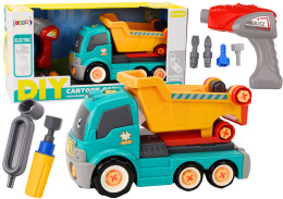Ciężarówka Wywrotka do skręcania DIY Turkusowa Lean Toys 18647 3l+