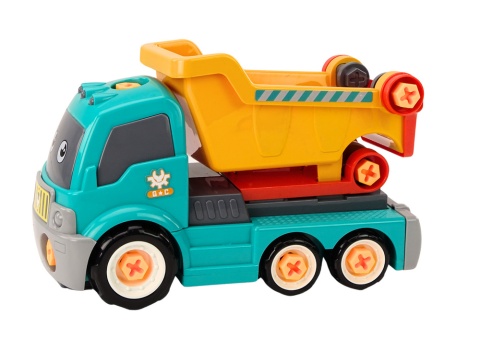 Ciężarówka Wywrotka do skręcania DIY Turkusowa Lean Toys 18647 3l+ Ciężarówka Wywrotka do skręcania DIY Turkusowa Lean Toys 18647 3l+