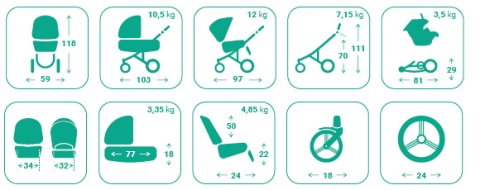 Wózek wielofunkcyjny 2w1 Bebetto Yoddi Premium Class Stella 01