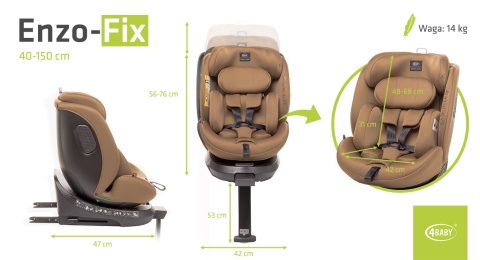 Fotelik samochodowy 40-150 cm 4Baby Enzo-Fix i-Size Mokka Fotelik samochodowy 40-150 cm 4Baby Enzo-Fix i-Size Mokka
