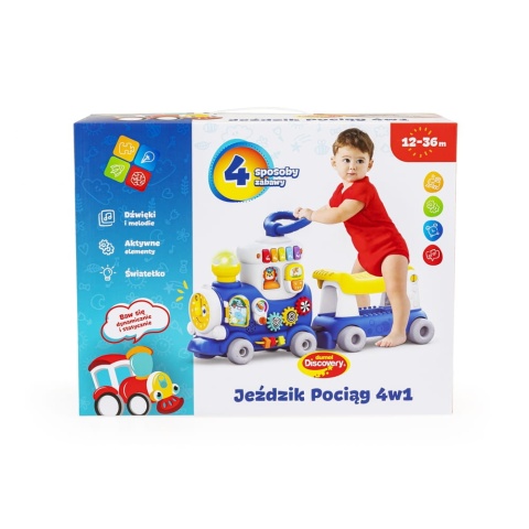 Jeździk pociąg 4w1 Dumel Discovery DD10401 niebieski 12m+ Jeździk pociąg 4w1 Dumel Discovery DD10401 niebieski 12m+