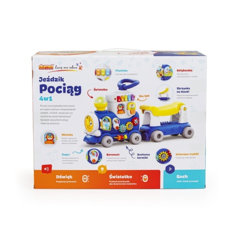 Jeździk pociąg 4w1 Dumel Discovery DD10401 niebieski 12m+ Jeździk pociąg 4w1 Dumel Discovery DD10401 niebieski 12m+