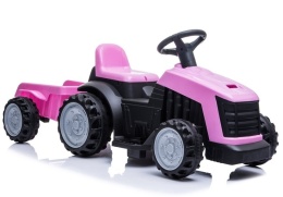 Traktor na akumulator z przyczepą Lean Toys TR1908T różowy 4184 3l+