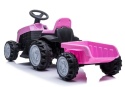 Traktor na akumulator z przyczepą Lean Toys TR1908T różowy 4184 3l+