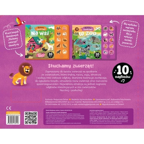 Wydawnictwo Aksjomat. Słuchamy zwierząt! W zoo. 10 odgłosów. 4077 Wydawnictwo Aksjomat. Słuchamy zwierząt! W zoo. 10 odgłosów. 4077