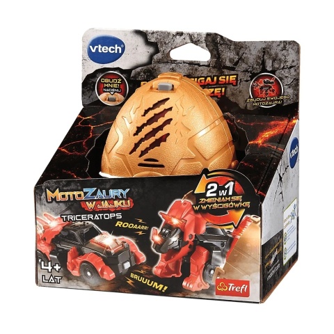 Zabawka interaktywna VTech Motozaury - Triceratops w jajku 62058 4l+