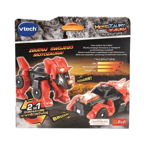Zabawka interaktywna VTech Motozaury - Triceratops w jajku 62058 4l+