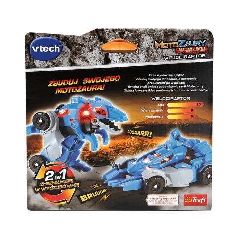 Zabawka interaktywna VTech Motozaury - Welociraptor w jajku 62057 4l+