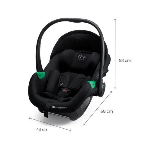 Fotelik samochodowy 40-75 cm Kinderkraft Mink Pro 2 i-Size Black + Baza FX
