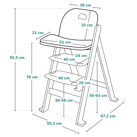 Krzesełko do karmienia Lionelo Floris White Natural do 40 kg