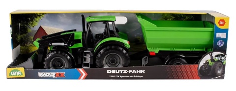 Pojazd Lena Worxx Traktor koparka z przyczepą Deutz-Fahr 04617 3l+