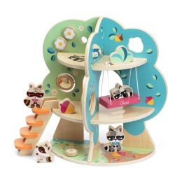 Zabawka Montessori Chicco Drewniany Domek Szopów My Wood Friends 2l+