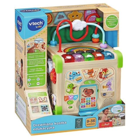 Drewniana kostka edukacyjna VTech 62551 9m+ Drewniana kostka edukacyjna VTech 62551 9m+