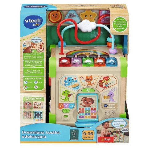 Drewniana kostka edukacyjna VTech 62551 9m+ Drewniana kostka edukacyjna VTech 62551 9m+