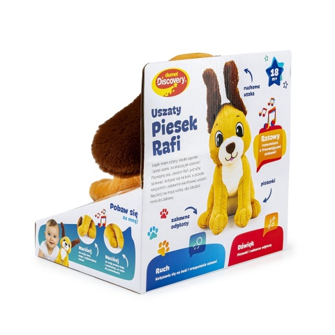 Zabawka interaktywna Dumel Discovery Uszaty Piesek Rafi DD30847 18m+