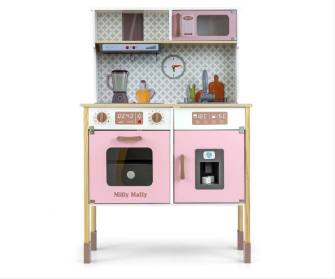 Zabawkowa drewniana kuchnia Milly Mally Bjorn Pink 3l+