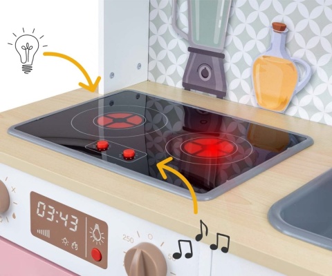 Zabawkowa drewniana kuchnia Milly Mally Bjorn Pink 3l+