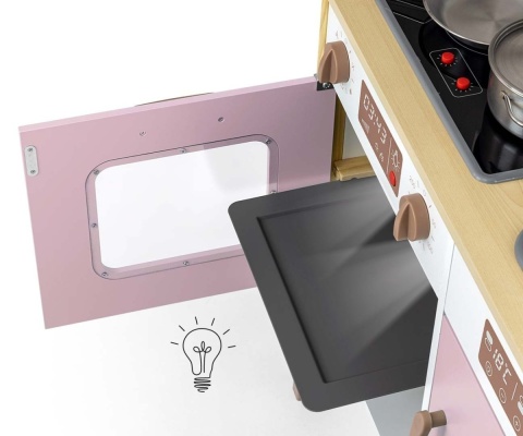 Zabawkowa drewniana kuchnia Milly Mally Bjorn Pink 3l+