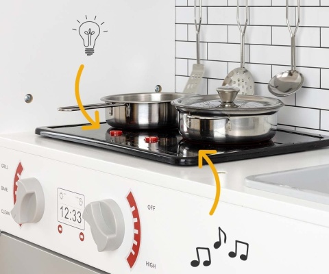 Zabawkowa drewniana kuchnia Milly Mally Esket Grey 3l+