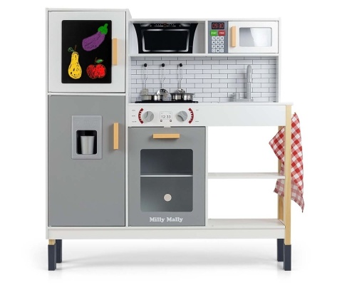 Zabawkowa drewniana kuchnia Milly Mally Esket Grey 3l+