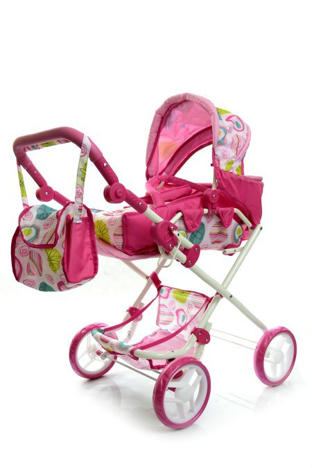 Wózek dla lalek głęboki Milly Mally Paulina pink