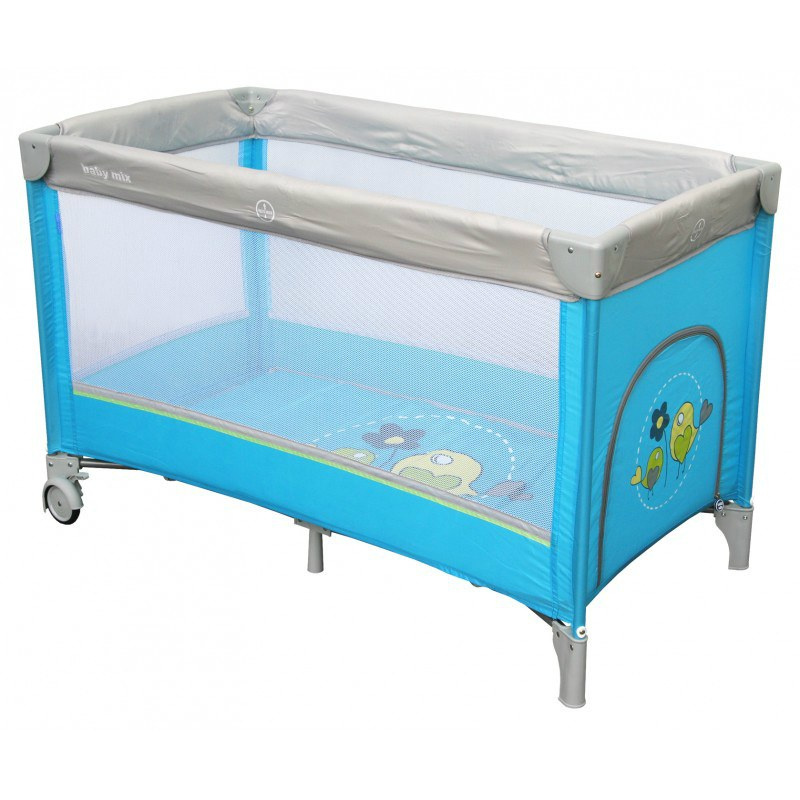 Łóżeczko turystyczne Baby Mix HR-8052-1 bird blue Łóżeczko turystyczne Baby Mix HR-8052-1 bird blue