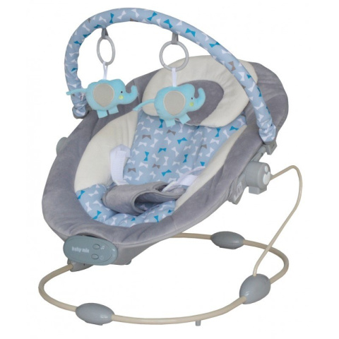 Leżaczek z muzyką i wibracjami Baby Mix BR245 Grey